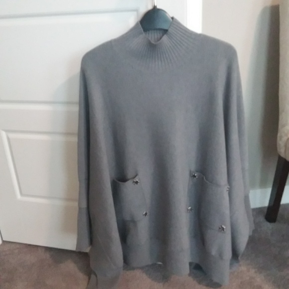 Rudsak xs/s Grey blue sweater/cape - Picture 2 of 3